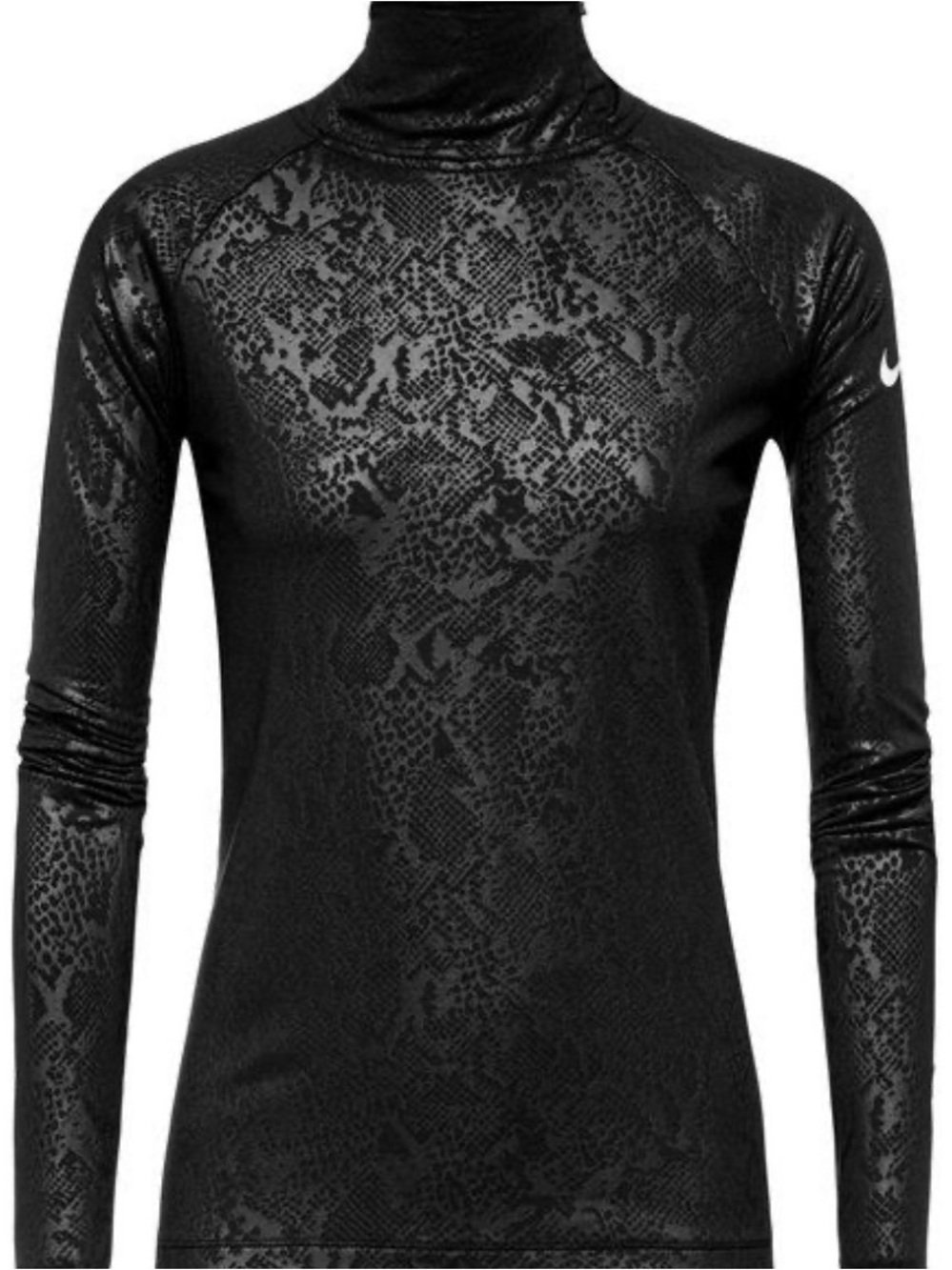 NIKE PRO WARM EMBOSSED HEIGHTS VIXEN RAGLAN ZIP BLACK WOMEN’S - LARGE
